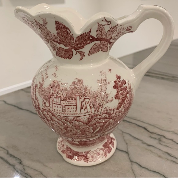 Vintage Johnson Bros Red Transferware Pitcher - Picture 6 of 10
